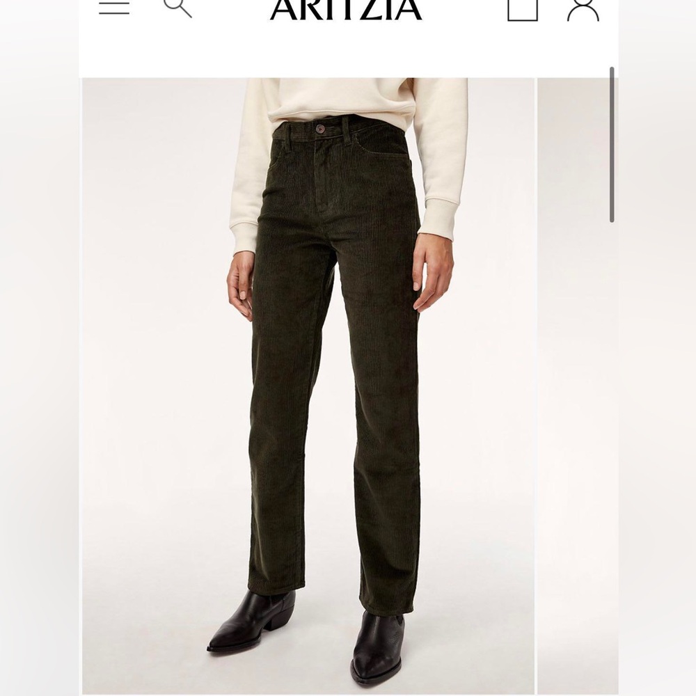 Aritzia Black Corduroy Pants
